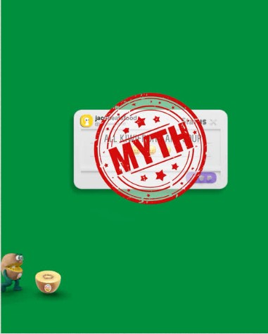 Zespri film still: Kiwi Brothers stamping a social post as myth